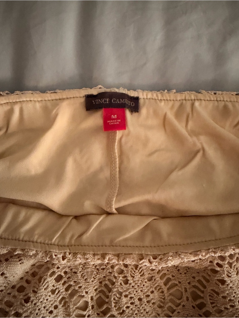 Vince Camuto Beige Crochet Lace Midi Skirt - Picture 5 of 5